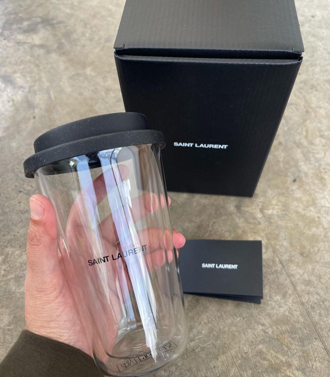 SAINT LAURENT COFFEE MUG WITH RUBBER.