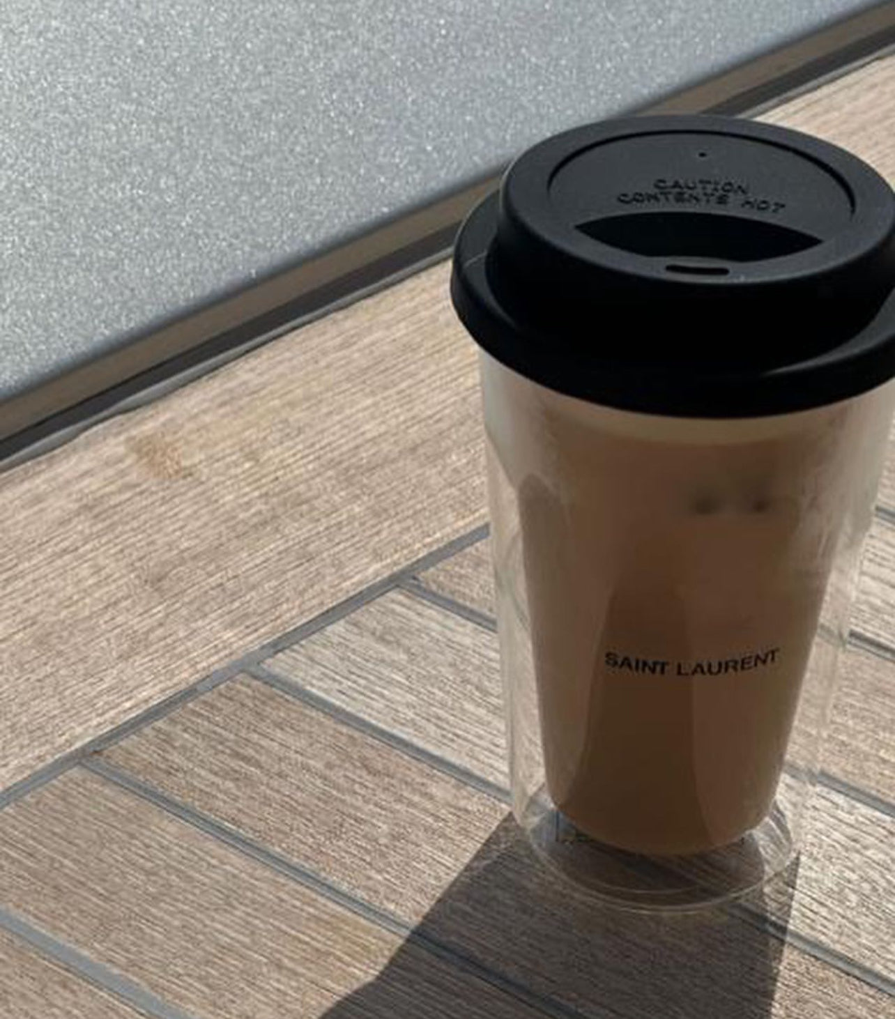 SAINT LAURENT COFFEE MUG WITH RUBBER.