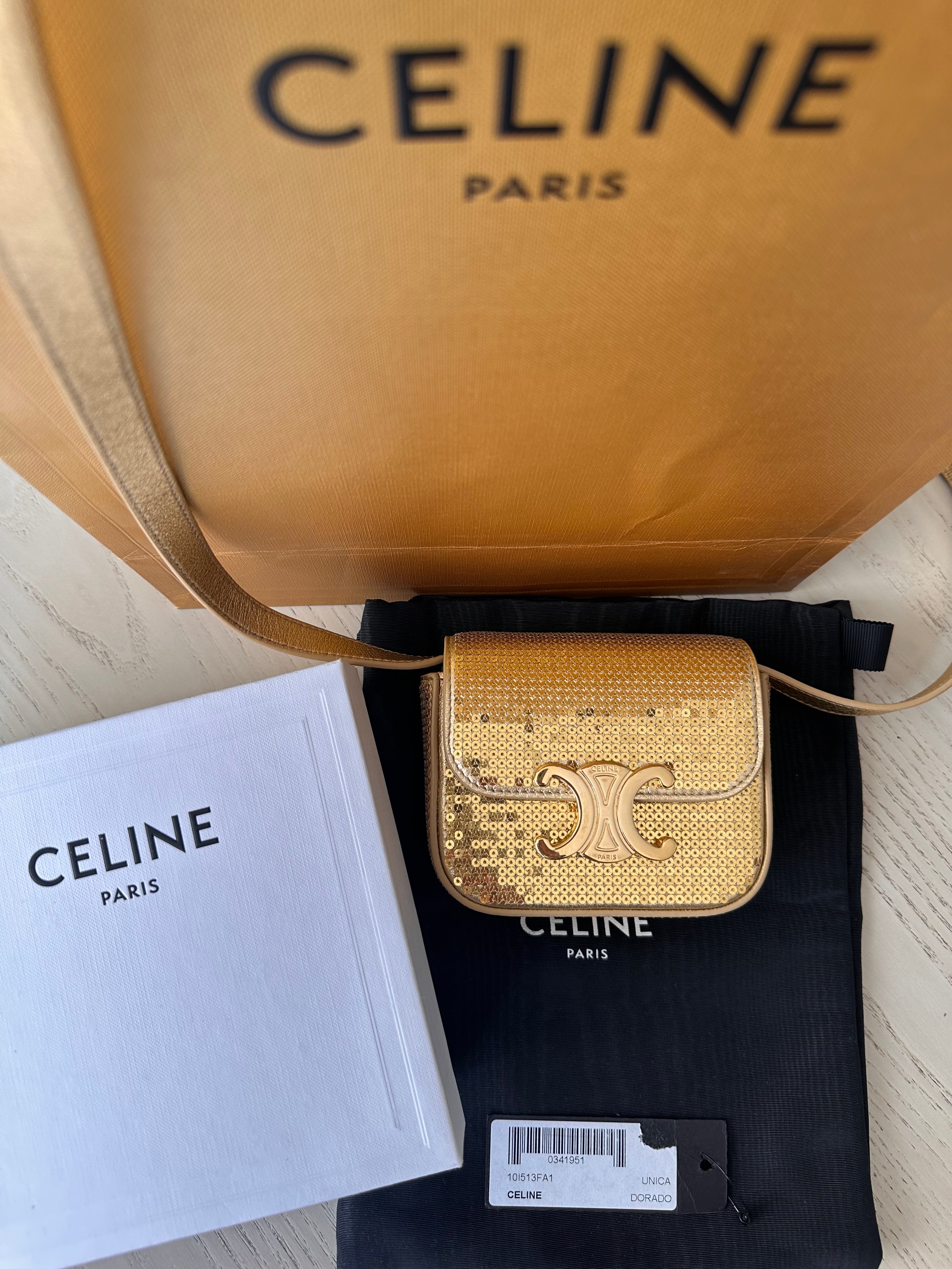 Bolso Celine de piel y lentejuelas
