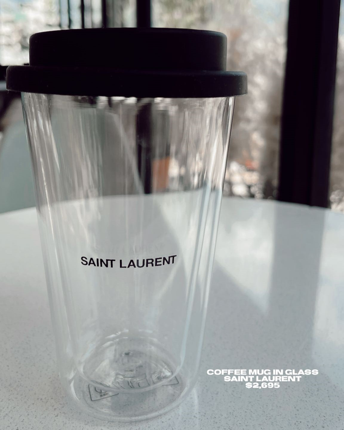 SAINT LAURENT COFFEE MUG WITH RUBBER. NUEVO