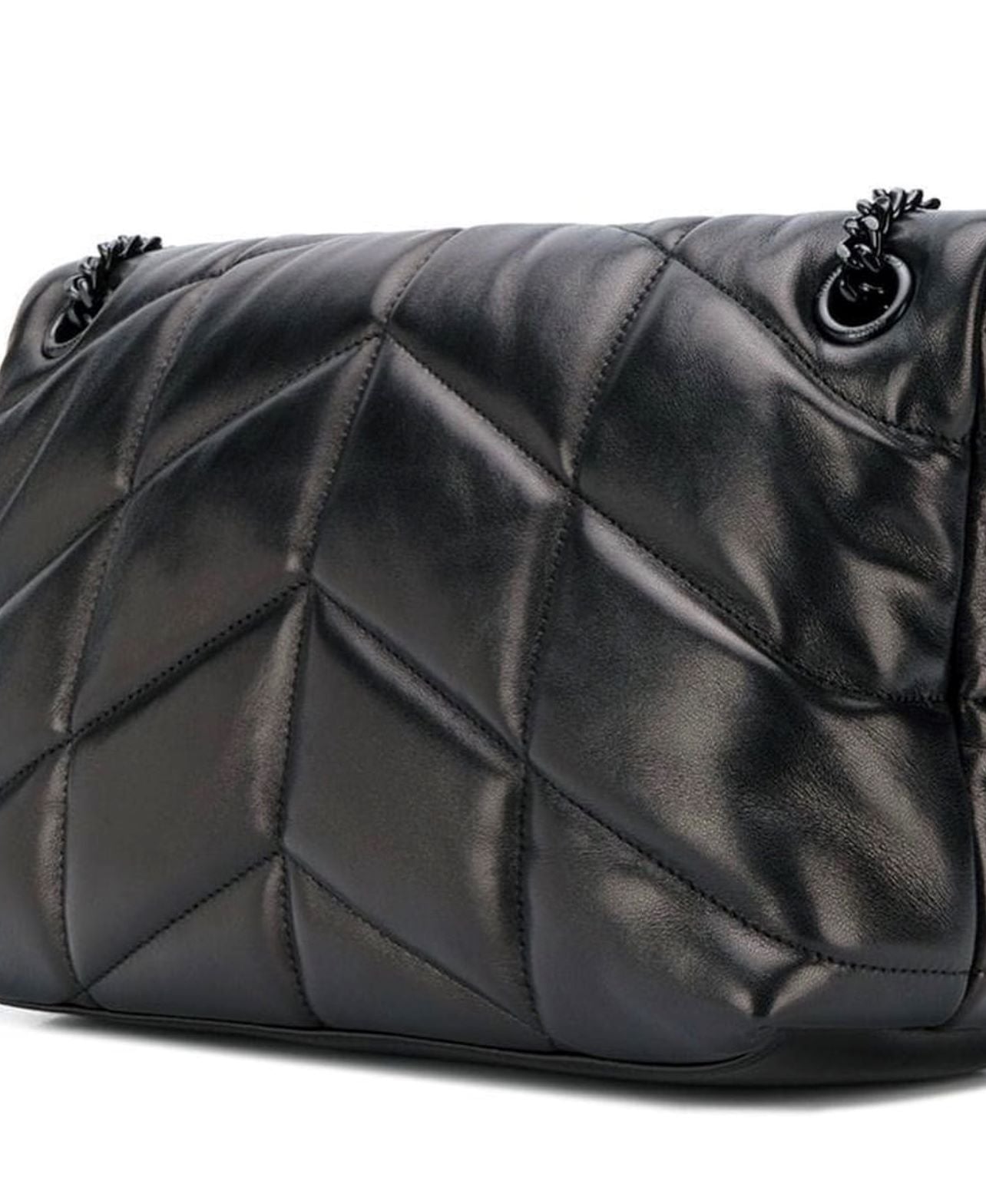 SAINT LAURENT bolso puffer small all black napa.