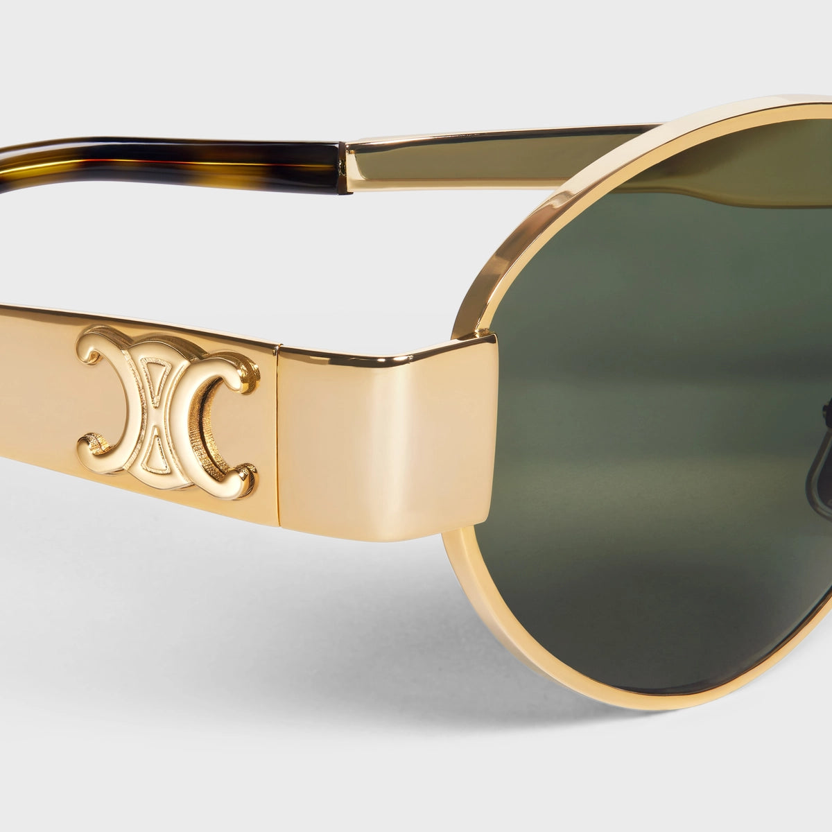 LENTES CELINE TRIOMPHE METAL 01 DE METAL DORADO / VERDE